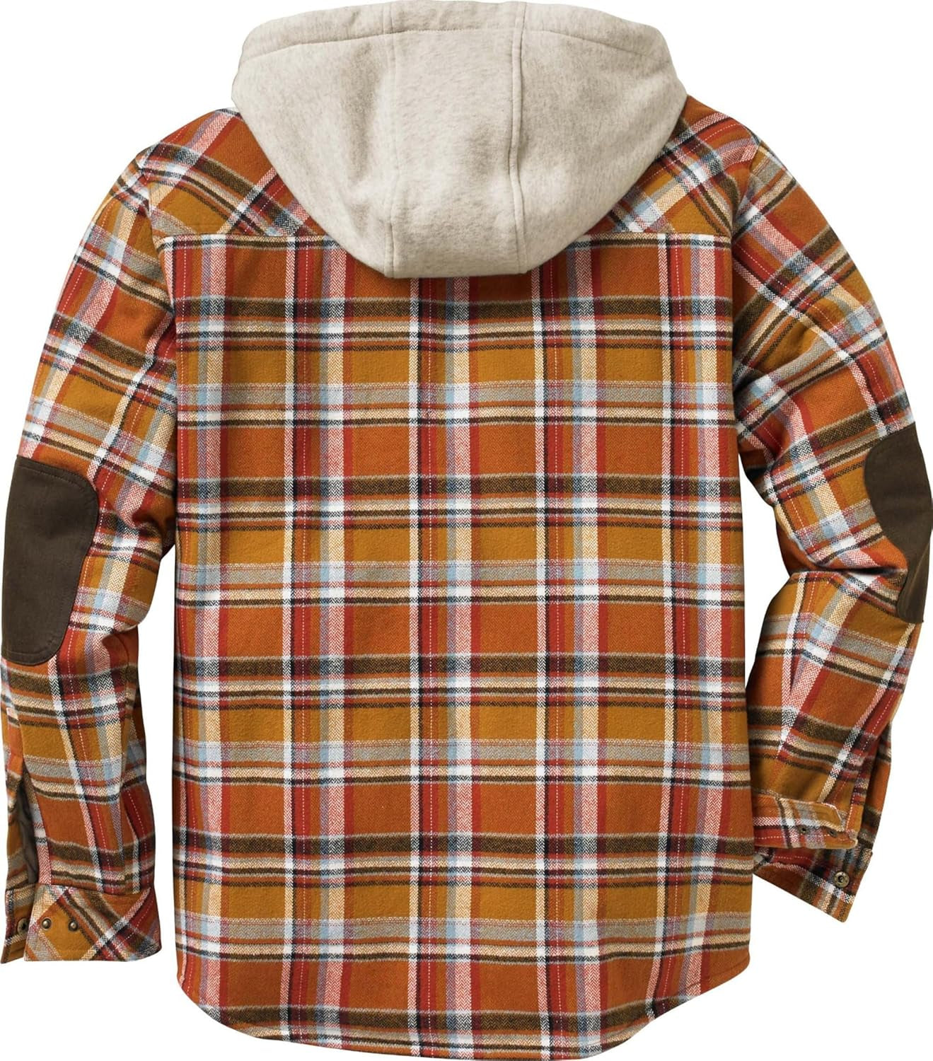 Mens Hooded Plaid Flannel Berber Lined Shirt Jacket