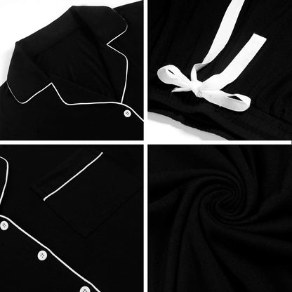 Womens Pajamas Set Short Sleeve Button down Sleepwear 2 Piece Pjs | Lounge Set,Side Pockets,Soft Stretchy,Sleep,Bridesmaid,Wedding Party,Honeymoon,Vacation,Maternity,Postpartum,Xmas,All Seasons
