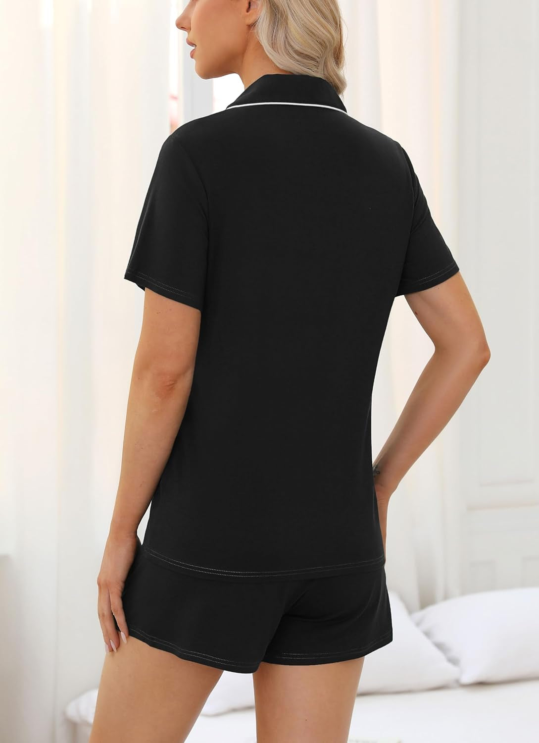 Womens Pajamas Set Short Sleeve Button down Sleepwear 2 Piece Pjs | Lounge Set,Side Pockets,Soft Stretchy,Sleep,Bridesmaid,Wedding Party,Honeymoon,Vacation,Maternity,Postpartum,Xmas,All Seasons