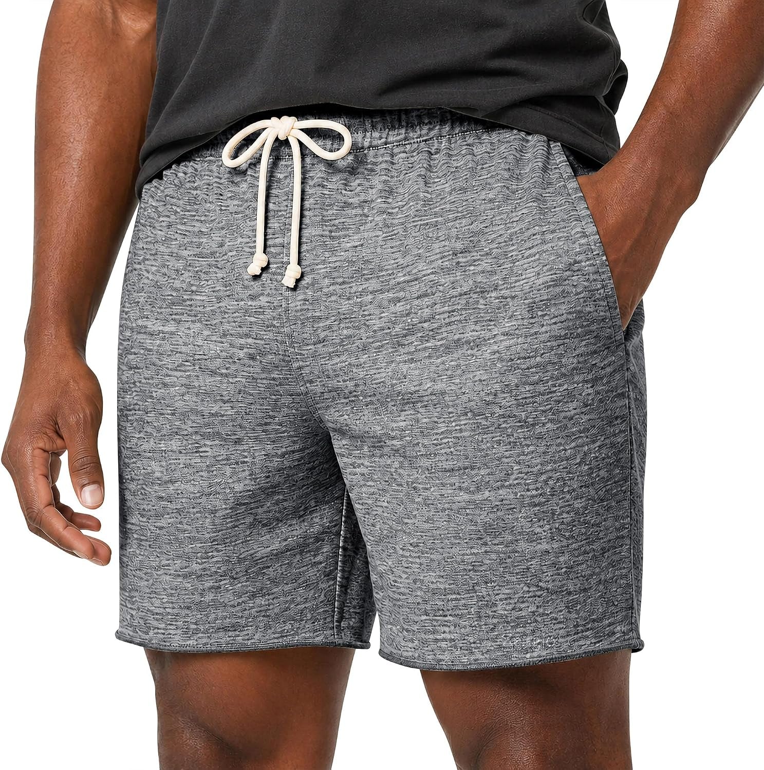 Mens Sweat Shorts, 6 Inch Inseam Lounge Shorts with Pockets | French Terry, Drawstring, Athletic, Sleep, Pajama
