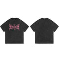 Hip Hop Streetwear Washed T Shirt Star Print T-Shirt 2025 Men Harajuku Cotton Casual Tshirt Summer Short Sleeve Tops Tees Grey